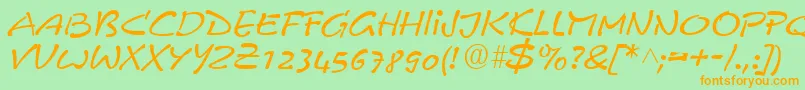 PyxidiumQuick Font – Orange Fonts on Green Background