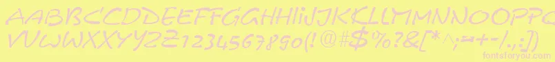 PyxidiumQuick Font – Pink Fonts on Yellow Background
