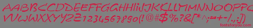 PyxidiumQuick Font – Red Fonts on Gray Background
