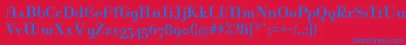 Rina Font – Blue Fonts on Red Background