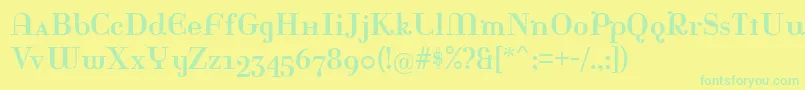 Rina-Schriftart – Grüne Schriften auf gelbem Hintergrund