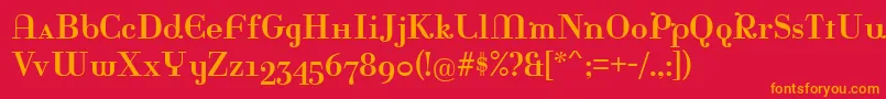 Rina Font – Orange Fonts on Red Background