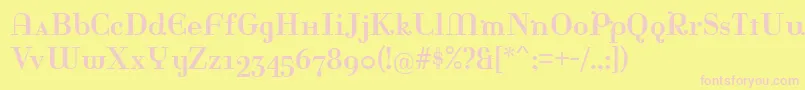 Rina Font – Pink Fonts on Yellow Background