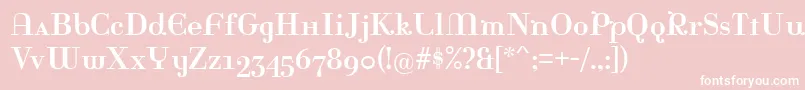 Rina-fontti – valkoiset fontit vaaleanpunaisella taustalla