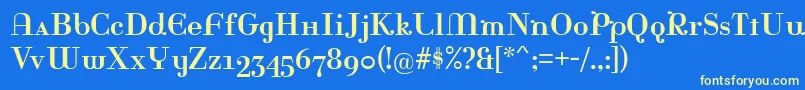 Rina Font – Yellow Fonts on Blue Background