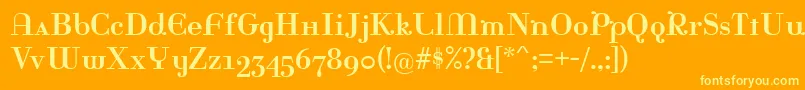 Rina Font – Yellow Fonts on Orange Background