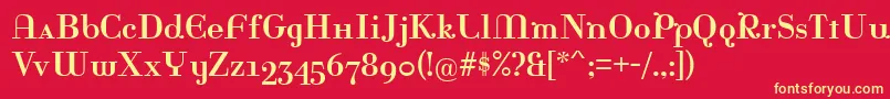 Rina Font – Yellow Fonts on Red Background