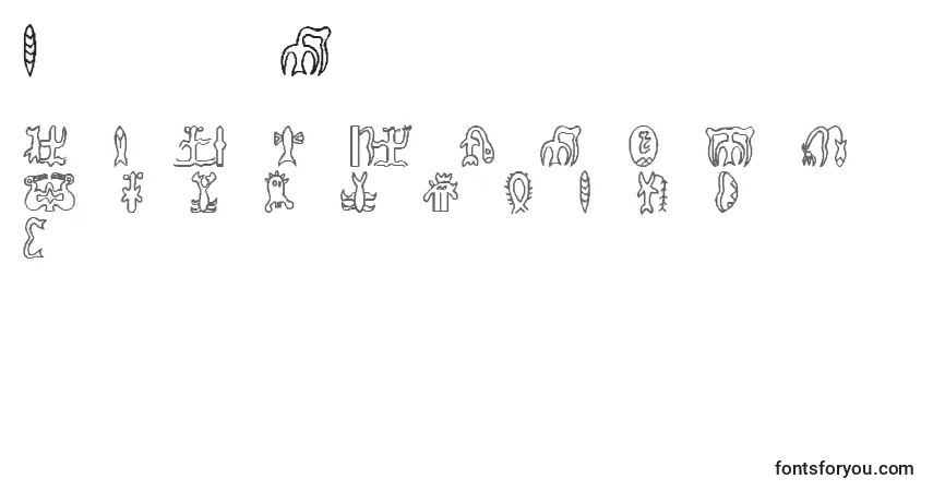 A fonte RongorongoGlyphs – alfabeto, números, caracteres especiais