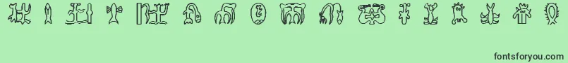 フォントRongorongoGlyphs – 緑の背景に黒い文字