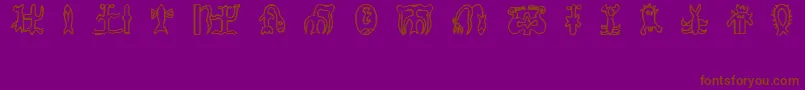 RongorongoGlyphs Font – Brown Fonts on Purple Background