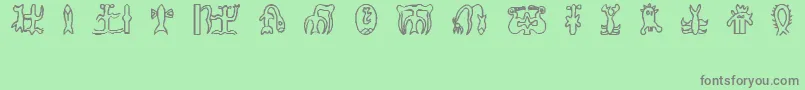 RongorongoGlyphs Font – Gray Fonts on Green Background