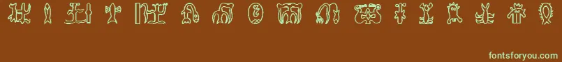 RongorongoGlyphs Font – Green Fonts on Brown Background