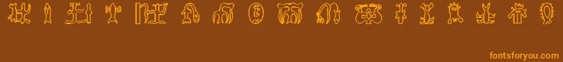 RongorongoGlyphs Font – Orange Fonts on Brown Background