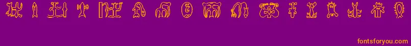 fuente RongorongoGlyphs – Fuentes Naranjas Sobre Fondo Morado