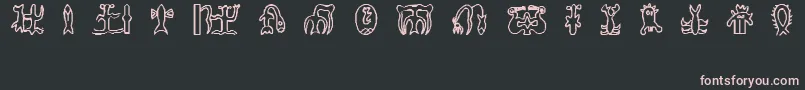 RongorongoGlyphs Font – Pink Fonts on Black Background