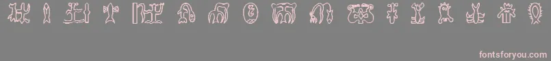 フォントRongorongoGlyphs – 灰色の背景にピンクのフォント