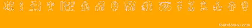 RongorongoGlyphs Font – Pink Fonts on Orange Background