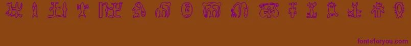 RongorongoGlyphs Font – Purple Fonts on Brown Background