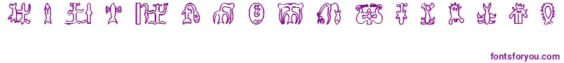 RongorongoGlyphs-fontti – violetit fontit valkoisella taustalla