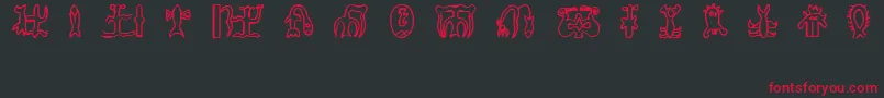 RongorongoGlyphs Font – Red Fonts on Black Background