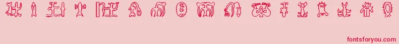 RongorongoGlyphs Font – Red Fonts on Pink Background