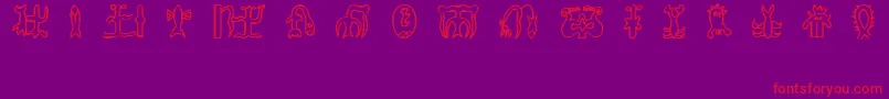 RongorongoGlyphs Font – Red Fonts on Purple Background