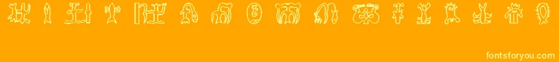 RongorongoGlyphs Font – Yellow Fonts on Orange Background