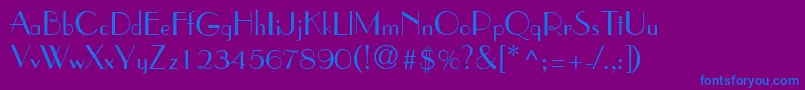 WeekendinparisRegular-Schriftart – Blaue Schriften auf violettem Hintergrund