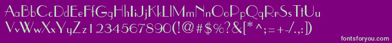 WeekendinparisRegular Font – Green Fonts on Purple Background
