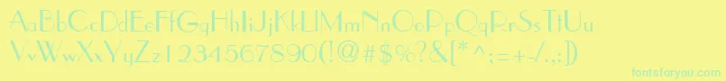 fuente WeekendinparisRegular – Fuentes Verdes Sobre Fondo Amarillo