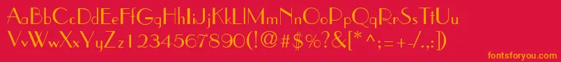 WeekendinparisRegular Font – Orange Fonts on Red Background