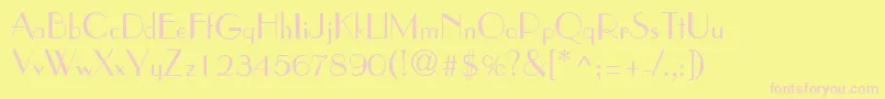 WeekendinparisRegular-Schriftart – Rosa Schriften auf gelbem Hintergrund