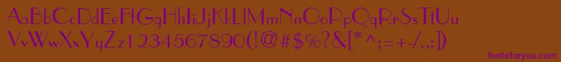 WeekendinparisRegular Font – Purple Fonts on Brown Background
