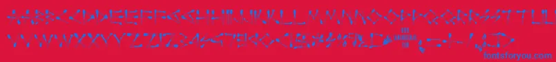 フォントPerfectmatch – 赤い背景に青い文字
