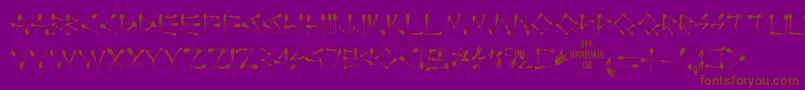 Perfectmatch-fontti – ruskeat fontit violetilla taustalla