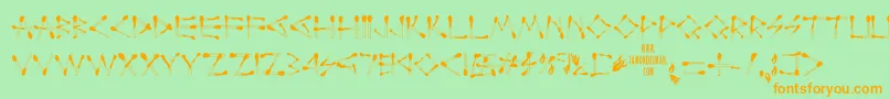 Perfectmatch Font – Orange Fonts on Green Background