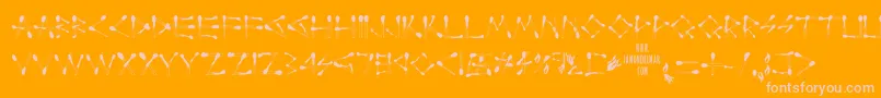 Perfectmatch-Schriftart – Rosa Schriften auf orangefarbenem Hintergrund