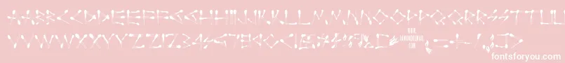 Fonte Perfectmatch – fontes brancas em um fundo rosa