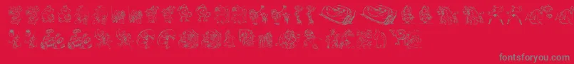 フォントPixar1 – 赤い背景に灰色の文字