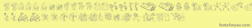 Pixar1 Font – Gray Fonts on Yellow Background