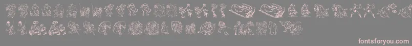 Pixar1-Schriftart – Rosa Schriften auf grauem Hintergrund
