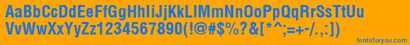 Arenacondensed ffy Font – Blue Fonts on Orange Background