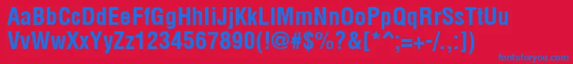 Arenacondensed ffy Font – Blue Fonts on Red Background