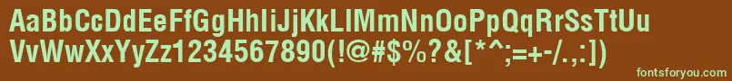 Arenacondensed ffy Font – Green Fonts on Brown Background