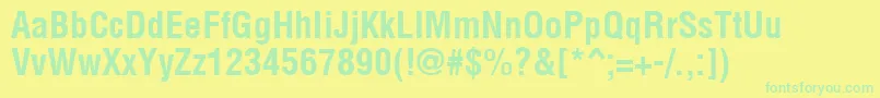 Arenacondensed ffy Font – Green Fonts on Yellow Background