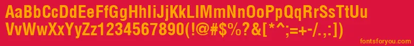 Arenacondensed ffy Font – Orange Fonts on Red Background
