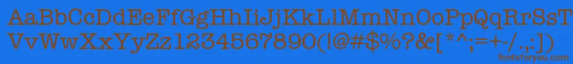 Americantypitcdeemed Font – Brown Fonts on Blue Background