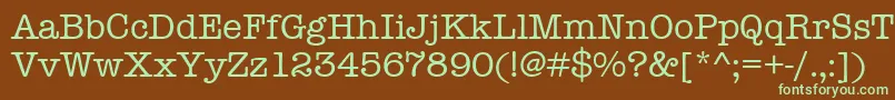 Americantypitcdeemed Font – Green Fonts on Brown Background