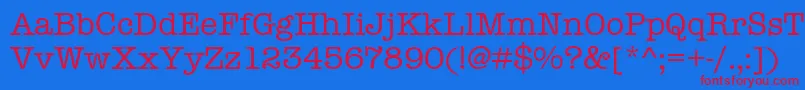 Americantypitcdeemed Font – Red Fonts on Blue Background