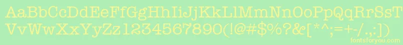 Americantypitcdeemed Font – Yellow Fonts on Green Background